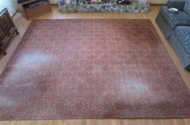 LARGE 10x12 ROSE COLORED AREA RUG