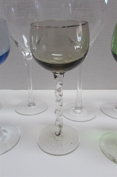 WINE & CORDIAL GLASSES WITH WINE OPENERS