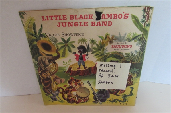 LITTLE BLACK SAMBO BOOK AND PARTIAL RECORDS