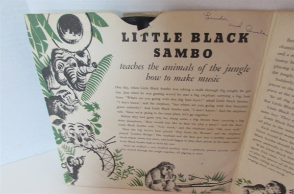 LITTLE BLACK SAMBO BOOK AND PARTIAL RECORDS