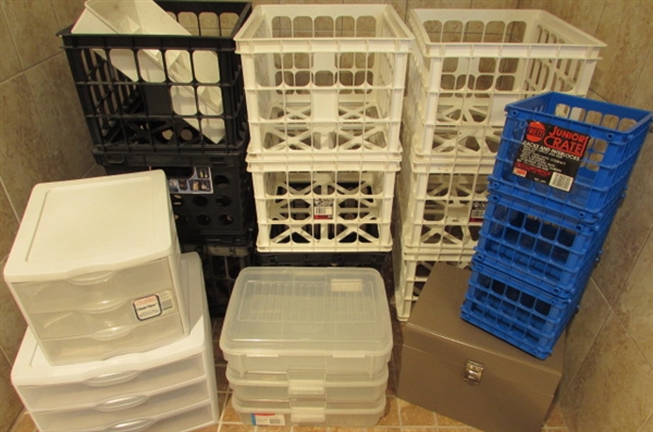 STORAGE DRAWERS, CRATES AND FILING BOX