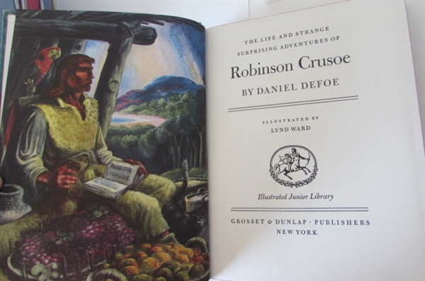 COLLECTION OF VINTAGE CLASSIC BOOKS- AESOP'S FABLES - ROBINSON CRUSOE