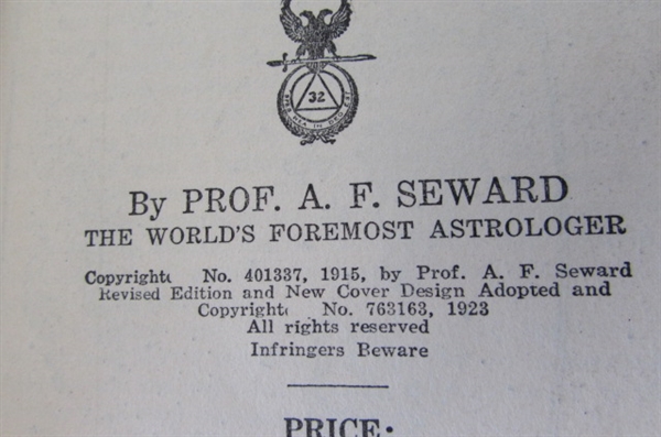 THE COMPLETE PROPHECIES OF NOSTRADAMUS AND THE ZODIAC AND ITS MYSTERIES COPYRIGHT 1915