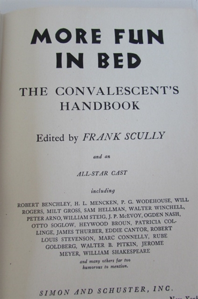MORE FUN IN BED- THE CONVALESCENT HANDBOOK, 1934