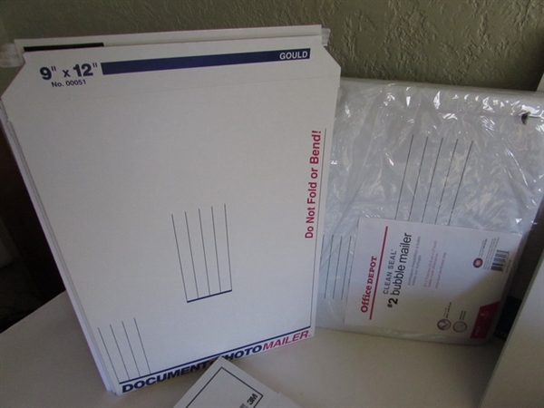 OFFICE SUPPLIES, PAPER,SHIPPING BOXES AND ENVELOPES
