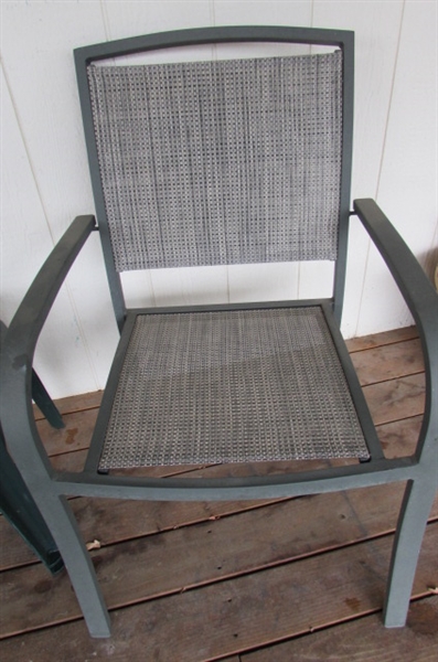 PATIO CHAIRS AND SIDE TABLES