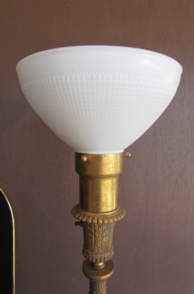WARDROBE MIRROR AND VINTAGE FLOOR LAMP