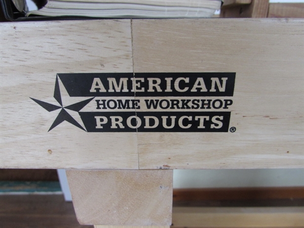 WOODEN WORK BENCH, TOOLBOX, JIG & MORE