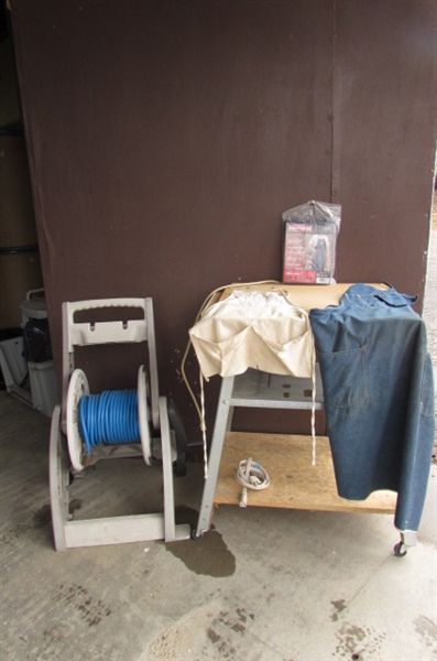 SHOP CART AND HOSE REEL WITH EXTENSION CORD
