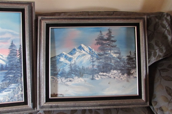 PAIR OF ORIGINAL OILS ON CANVAS ART BY R MCMILLAN