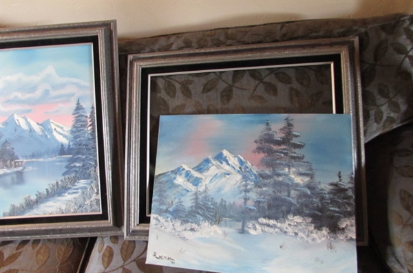 PAIR OF ORIGINAL OILS ON CANVAS ART BY R MCMILLAN