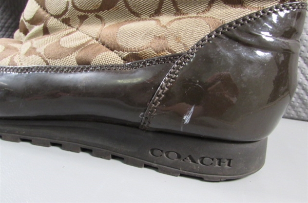 COACH WINTER BOOTS WITH REAL FUR TRIM - LADIES SIZE 11