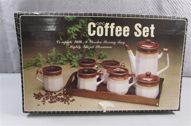 VINTAGE STONEWARE COFFEE SET W/ORIGINAL BOX