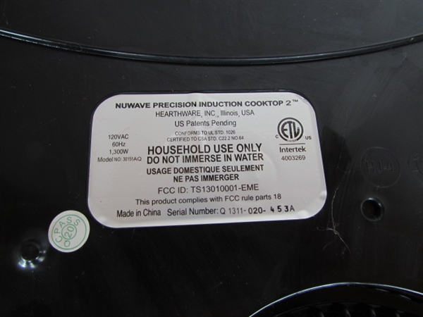 PRECISION NUWAVE INDUCTION COOKTOP AND COOKWARE