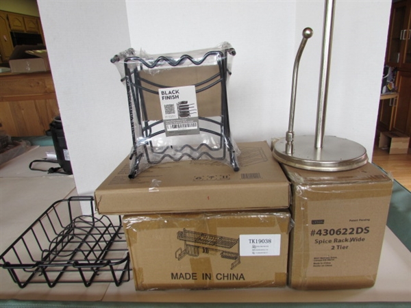 NEW IN UNOPENED BOXES - ASSORTED RACKS & PAPER TOWEL HOLDER