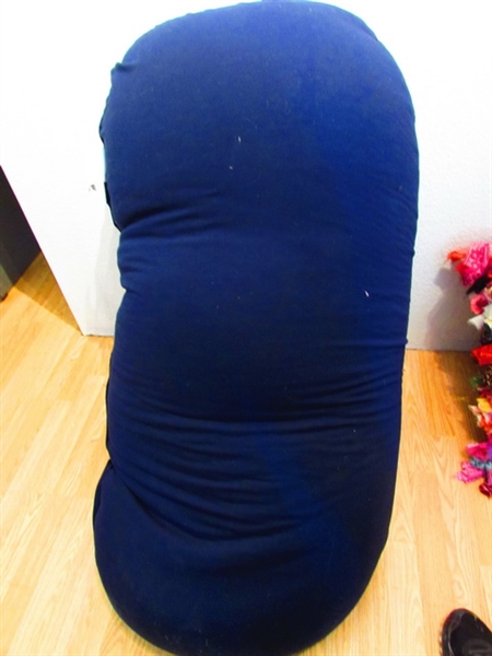 MOON POD, FOOT REST, PILLOW AND STUFFED TABLET HOLDER