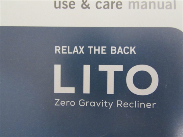 GREY LEATHER LITO ZERO GRAVITY RECLINER