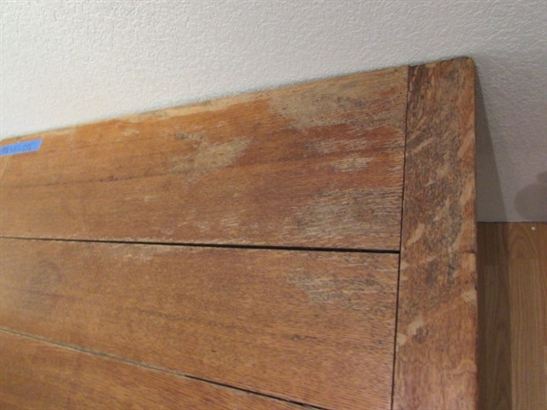 ANTIQUE WOOD TABLE THAT EXTENDS AND ANTIQUE CHAIR