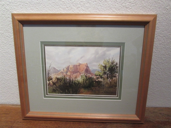 ORIGINAL LANDSCAPE WATERCOLOR BY ROLAND L LEE
