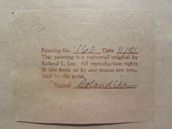 ORIGINAL LANDSCAPE WATERCOLOR BY ROLAND L LEE