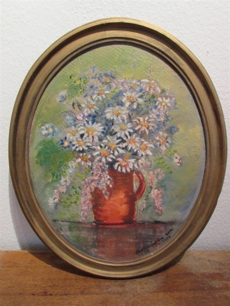 ORIGINAL VINTAGE 1937 STILL LIFE OIL PAINTING