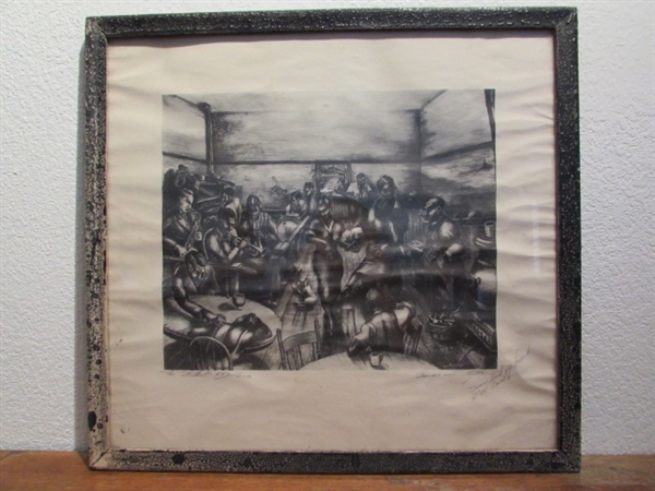 VINTAGE ART THE STUDENT PRINT 550/1000 BY GEORGE VON PHYSTER - SIGNED