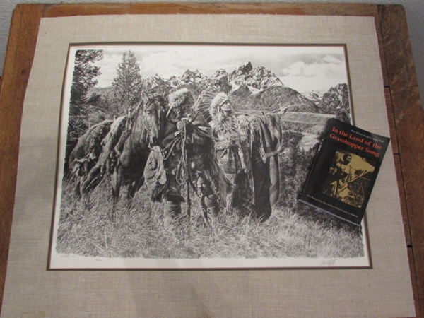 IN THE LAND OF THE GRASSHOPPER SONG-BOOK AND TETON FRIENDS PRINT #78/950 BY PAUL CALLE