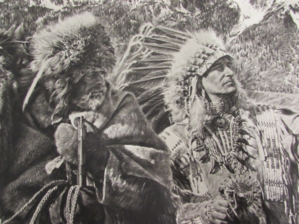 IN THE LAND OF THE GRASSHOPPER SONG-BOOK AND TETON FRIENDS PRINT #78/950 BY PAUL CALLE