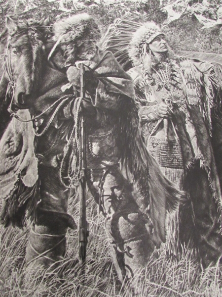 IN THE LAND OF THE GRASSHOPPER SONG-BOOK AND TETON FRIENDS PRINT #78/950 BY PAUL CALLE