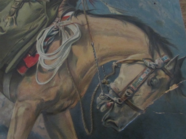 1950's STETSON COWBOY HAT ADVERTISING POSTER, SOUTHWESTERN STYLE COWGIRL