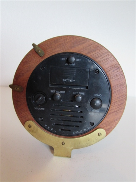 COPPER KETTLE LAMP AND REEL TIME ALARM CLOCK.