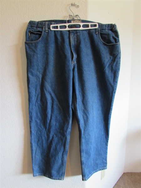 LLBEAN JEANS SIZE 40X29 & 44X29 SHIRTS XXL TALL, NEW LLBEAN JACKET