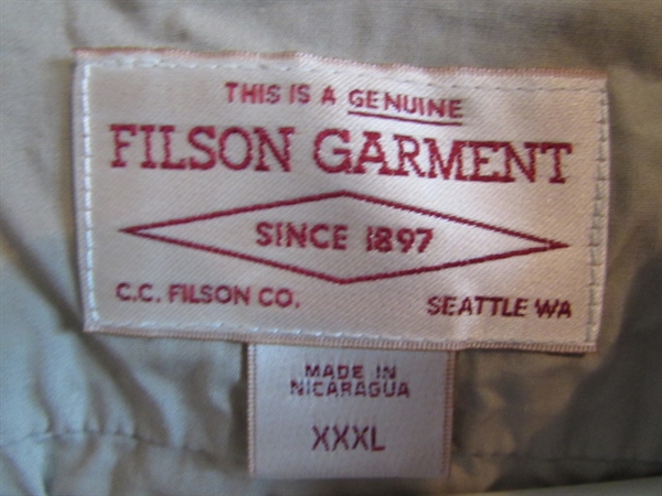 FILSON, CABELA AND NRS APPAREL SIZE XXL AND 3XL