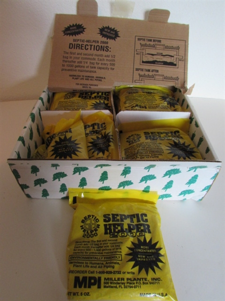 SEPTIC HELPER 2000 AND ENZA-CLENE DRAIN OPENER