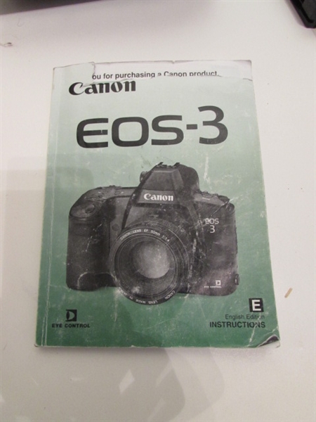 CANON EOS 3 FILM CAMERA & CAMERA ACCESSORIES