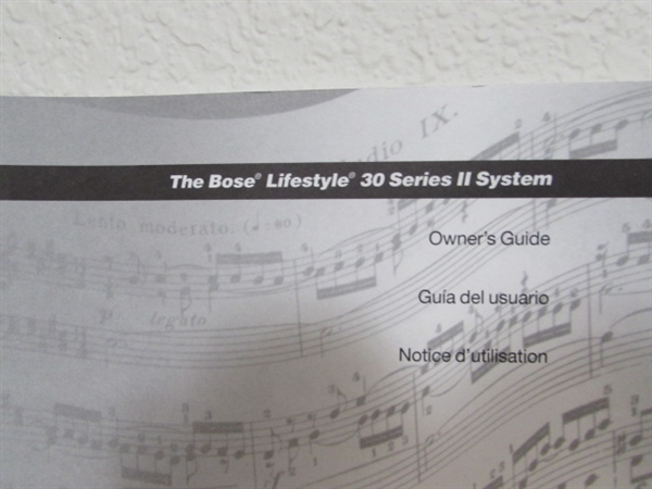 BOSE LIFESTYLE 30 SERIES II SURROUND SOUND WITH DVD/CD PLAYER/RECEIVER.