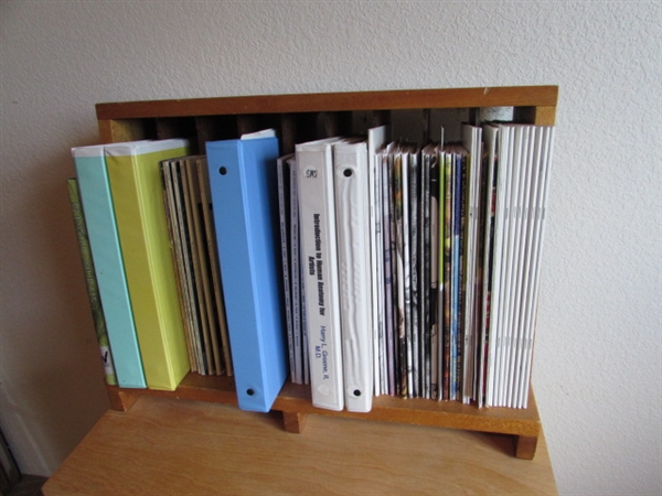 7-DRAWER TABORET W/MEDIA HOLDER & ART BOOKS