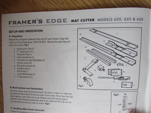 LOGAN FRAMER'S EDGE MAT CUTTER MODEL 660, LOGAN MAT CUTTER #750 AND LOGAN OVAL/CIRCLE CUTTER #201