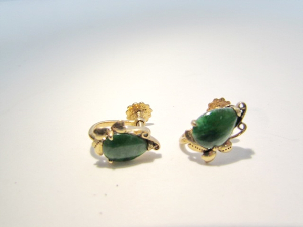14K RINGS, SCREW BACK EARRINGS AND NECKLACE