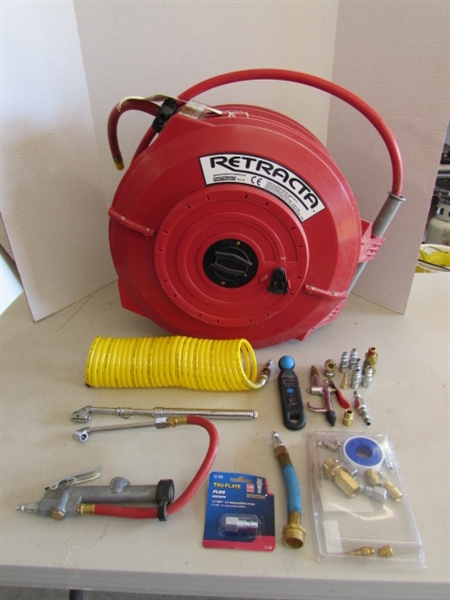 AIR COMPRESSOR HOSE ON REEL AND ACCESSORIES