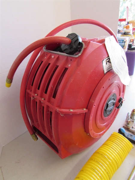 AIR COMPRESSOR HOSE ON REEL AND ACCESSORIES