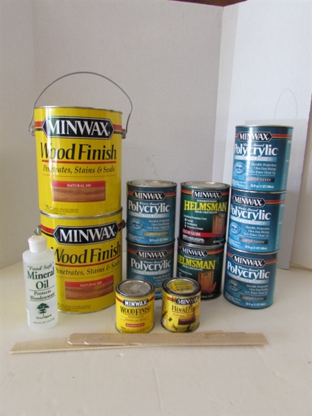 MINWAX WOOD STAIN, POLYCRYLIC AND MORE