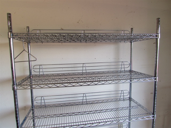 CHROME 5 SHELF SHELVING UNIT
