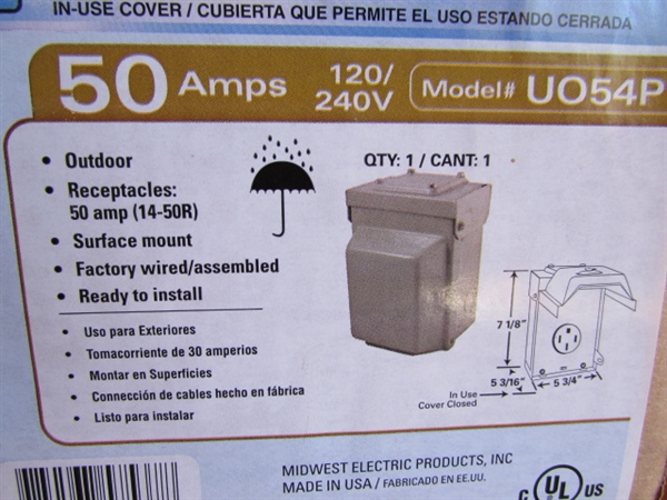 ATTIC FAN AND OUTDOOR POWER OUTLET.