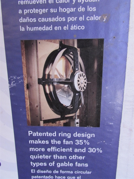 ATTIC FAN AND OUTDOOR POWER OUTLET.