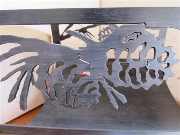 4 PIECE MINI FIREPLACE TOOL SET AND WOOD RACK