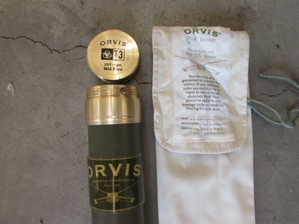 ORVIS FISHING POLES, TACKLE BOX AND NET