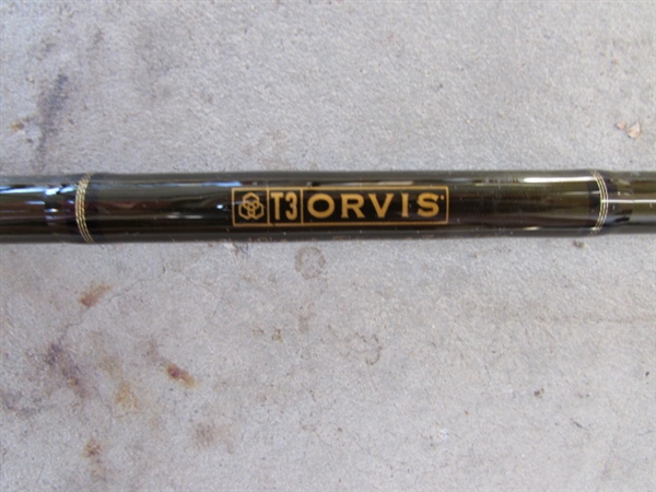 ORVIS FISHING POLES, TACKLE BOX AND NET