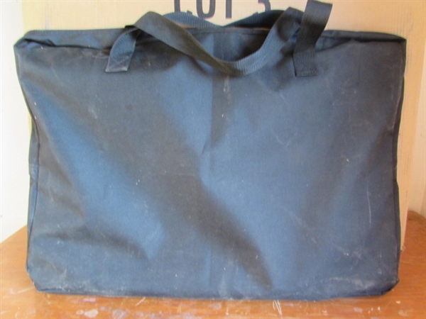 KINGDOM COT 3 AND FOLDING CAMP TABLE IN BAG