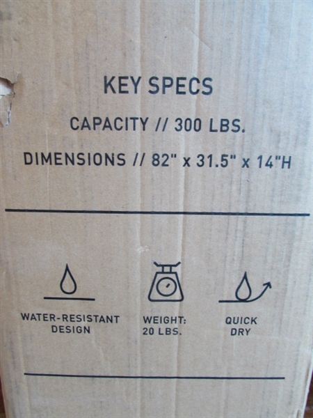 KINGDOM COT 3 AND FOLDING CAMP TABLE IN BAG